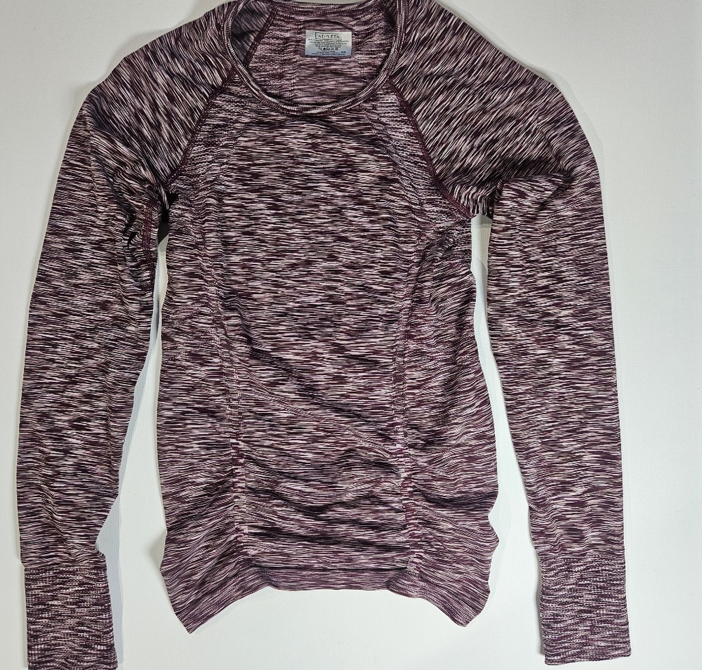 Athleta Womens Top Size XS Purple Ruched Side